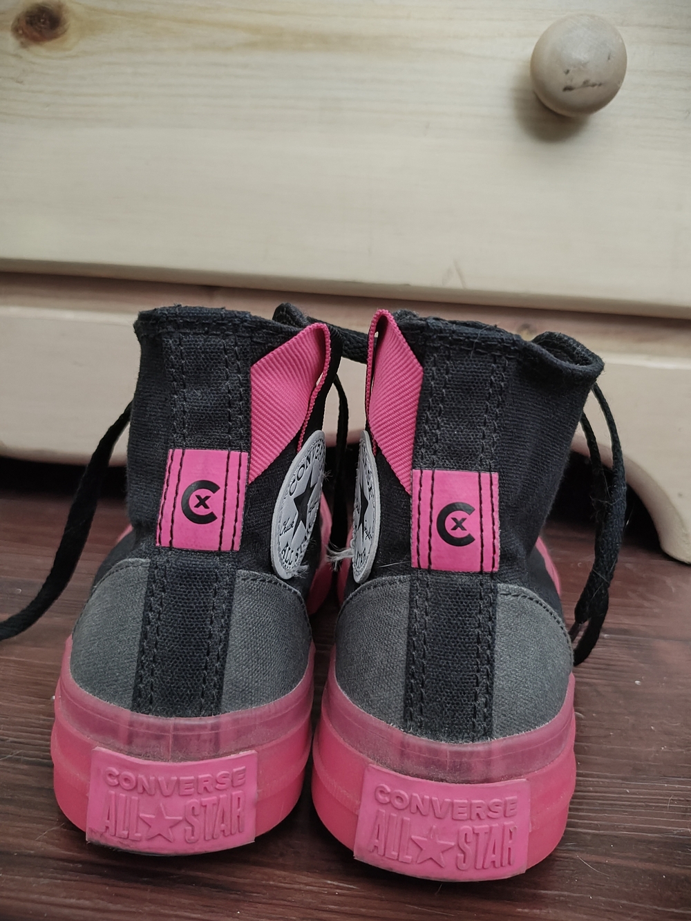 Converse All Star CX High Tops - Black And Neon Pink - Picture 3 of 3